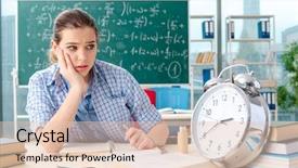  Presentation with classroom - Amazing presentation having assessments class - female student sitting backdrop and a lemonade colored foreground