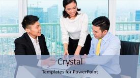  Presentation with counseling - Audience pleasing slide deck consisting of asset family - asian banker counseling client finance backdrop and a light blue colored foreground