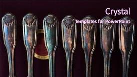  Presentation with knives - Presentation design with asset family - old or vintage silverware rainbow background and a wine colored foreground