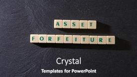  Presentation with square - Cool new PPT layouts with asset-forfeiture-word-made backdrop and a dark gray colored foreground