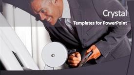  Presentation with gym - Cool new PPT theme with asset inventory management - gym manager registering gym equipment backdrop and a  colored foreground