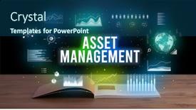  Presentation with asset management - Theme featuring asset-management-inscription-coming-out background and a ocean colored foreground