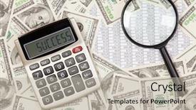  Presentation with business growth success biblical principles - Beautiful slide deck featuring assets review - business background calculator with word backdrop and a light gray colored foreground