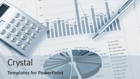 Presentation with assets - Presentation theme consisting of assets review - charts and graphs of sales background and a light blue colored foreground