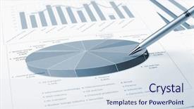  Presentation with assets - Theme featuring assets review - charts and graphs of sales background and a  colored foreground
