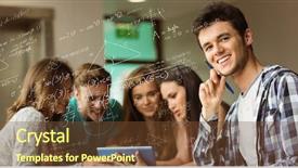  Presentation with equation - Beautiful presentation design featuring assignment - digital composite of girls backdrop and a tawny brown colored foreground