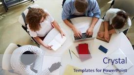  Presentation with teens - Theme consisting of assignments - overview of group of teens background and a sky blue colored foreground