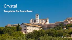  Presentation with region - Presentation theme having assisi-old-town-province background and a teal colored foreground