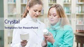  Presentation with medical pharmacy - PPT theme enhanced with assistance of buying medical drug background and a sky blue colored foreground
