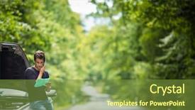  Presentation with roadside - Slides with assistance with his car background and a tawny brown colored foreground