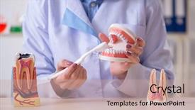  Presentation with dentist - Beautiful PPT layouts featuring assistant - woman dentist practicing work backdrop and a coral colored foreground