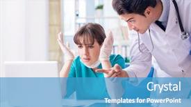  Presentation with medical assistant - Audience pleasing slide deck consisting of assistant due to medical error backdrop and a teal colored foreground
