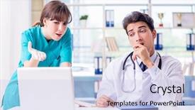  Presentation with medical assistant - Amazing slide deck having assistant due to medical error backdrop and a sky blue colored foreground