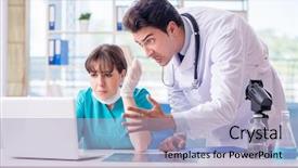  Presentation with medical assistant - Colorful PPT theme enhanced with assistant due to medical error backdrop and a light blue colored foreground