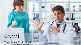  Presentation with medical assistant - Audience pleasing slide deck consisting of assistant due to medical error backdrop and a light blue colored foreground