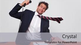  Presentation with angry - Amazing presentation having assistant manager - businessman getting a phone call backdrop and a light gray colored foreground