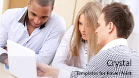  Presentation with ethnic - Beautiful slides featuring assistant manager - multi-ethnic business team looking backdrop and a light blue colored foreground