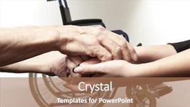  Presentation with elderly - Amazing slides having hands of an elderly man backdrop and a  colored foreground