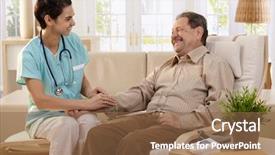  Presentation with blood pressure - Cool new presentation theme with senior man at home backdrop and a tawny brown colored foreground