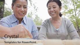  Presentation with assisted living - Amazing presentation theme having assisted living china - group of mature women playing backdrop and a mint green colored foreground