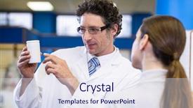  Presentation with drug pharmacy - Theme enhanced with assisting the bottle of drug background and a sky blue colored foreground