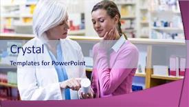  Presentation with drug pharmacy - Slides with assisting the bottle of drug background and a sky blue colored foreground