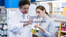  Presentation with hospital customer service - Slides enhanced with assisting the pills to customer background and a sky blue colored foreground