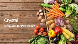  Presentation with vegetables - Presentation with assorted - assortment of fresh vegetables background and a coral colored foreground