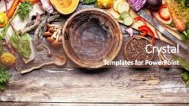  Presentation with healthy nutrition - Presentation design consisting of assorted - assortment of raw vegetables background and a tawny brown colored foreground