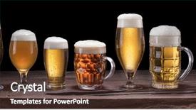  Presentation with cold beer - Cool new PPT theme with assorted - beer assortment cold different glasses backdrop and a tawny brown colored foreground