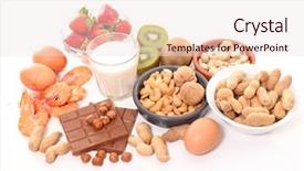  Presentation with allergy food - PPT layouts enhanced with assorted allergy food background and a lemonade colored foreground