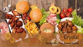  Presentation with generational african american culture and food - Cool new slide set with assorted american food backdrop and a red colored foreground