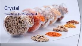  Presentation with container - Colorful PPT theme enhanced with assorted beans in a galss backdrop and a  colored foreground