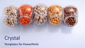  Presentation with container hous - Cool new theme with assorted beans in a galss backdrop and a  colored foreground