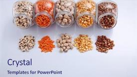  Presentation with beans - PPT theme having assorted beans in a galss background and a  colored foreground