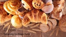  Presentation with bread - PPT layouts enhanced with assorted-bread-and-pastry background and a red colored foreground