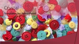  Presentation with life - Colorful slide deck enhanced with assorted-buttons-still-life backdrop and a red colored foreground