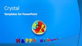  Presentation with happy birthday - Presentation enhanced with assorted-candy-inside-paper-cup background and a gray colored foreground