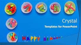  Presentation with paper cups - PPT theme enhanced with assorted-candy-inside-paper-cups background and a  colored foreground