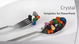  Presentation with capsules - Audience pleasing presentation consisting of assorted capsules in a plate backdrop and a white colored foreground