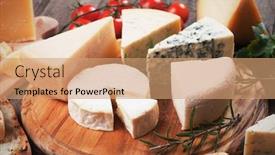  Presentation with healthy snack - Presentation featuring assorted cheese on wooden platter rich and healthy breakfast or snack food background and a coral colored foreground