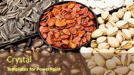  Presentation with snack - Colorful presentation theme enhanced with assorted chinese sytle snack tray backdrop and a tawny brown colored foreground