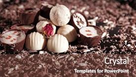 Presentation with chocolate - Presentation theme enhanced with assorted chocolate candies with flakes background and a  colored foreground