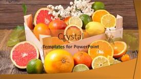  Presentation with citrus - Theme consisting of assorted citrus fruit background and a yellow colored foreground