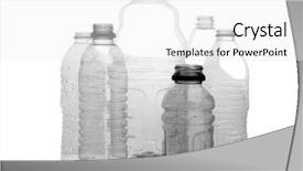  Presentation with plastic containers - Amazing PPT theme having poliethylene - group of assorted clear plastic backdrop and a white colored foreground