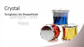  Presentation with red gold white - PPT layouts consisting of assorted colored miniature christmas drums background and a white colored foreground