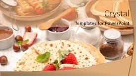  Presentation with pancake - Amazing theme having assorted crepe pancake and waffle backdrop and a coral colored foreground