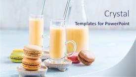  Presentation with egg - Cool new PPT layouts with assorted-delicious-french-macarons backdrop and a sky blue colored foreground