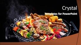  Presentation with grill - Audience pleasing PPT layouts consisting of assorted-delicious-grilled-meat backdrop and a black colored foreground