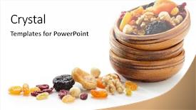 Presentation with dried fruits seeds nuts - Audience pleasing PPT layouts consisting of assorted dried fruits and nuts backdrop and a white colored foreground